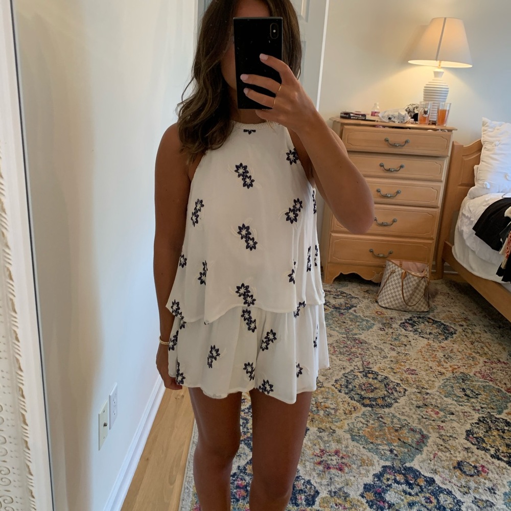 White Open Back Romper!